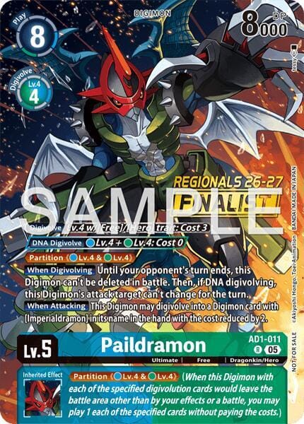 Paildramon - AD1-011 (Regionals 26-27 Season 2 Finalist)